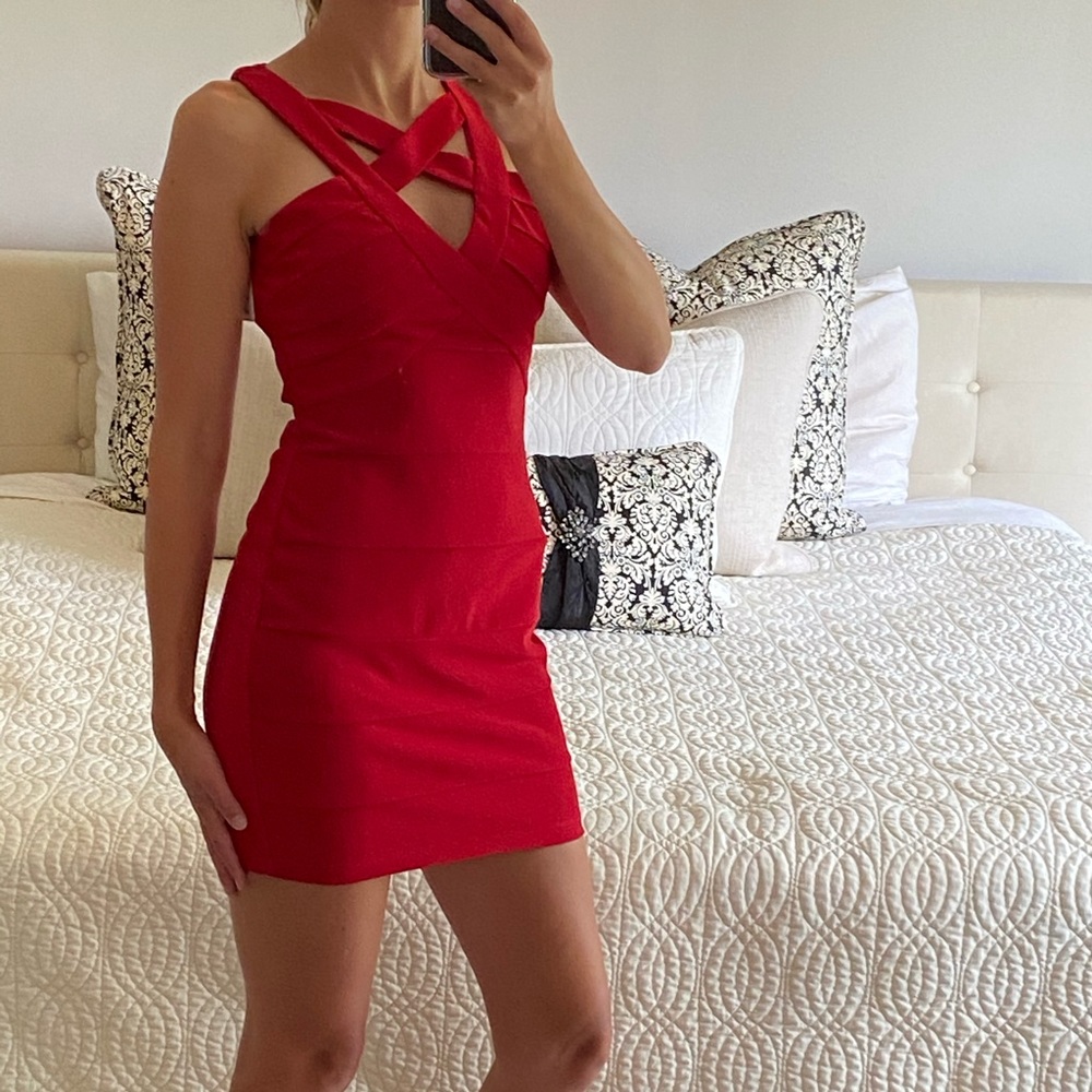 RED bandage dress